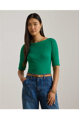 Judy-Elbow Sleeve-Knit-Rfnd Strtch 1X1 Rib LAUREN RALPH LAUREN | T-Shirt | 200654963098